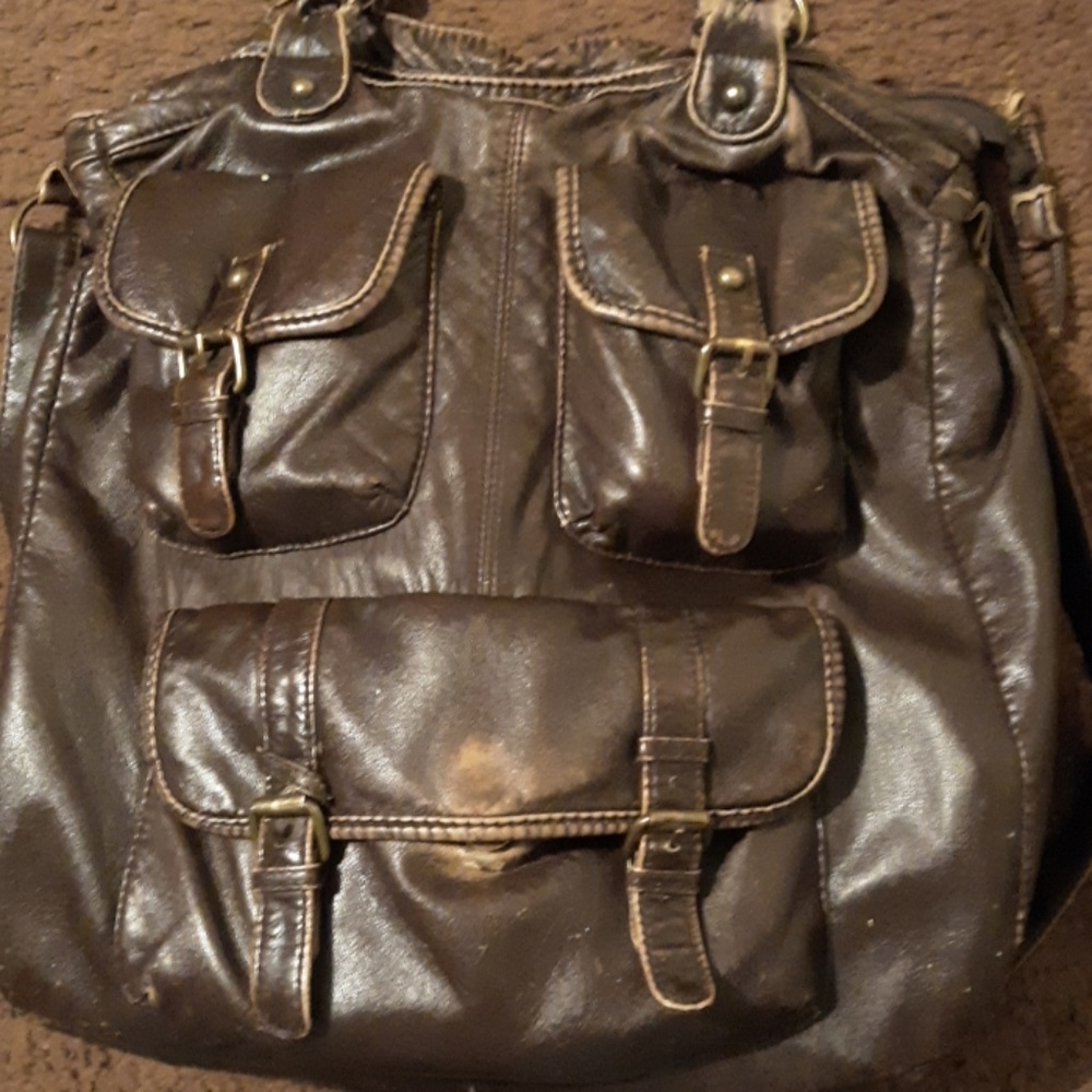 Faux leather crossbody